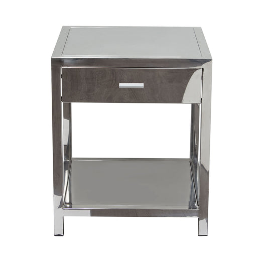 Corleo 1-Drawer Accent Table in Polished Stainless Steel by Diamond Sofa image