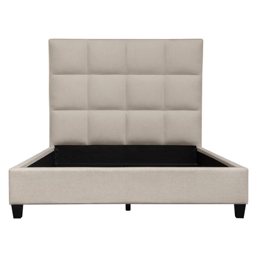 Devon Grid Tufted Eastern King Bed in Sand Fabric by Diamond Sofa image