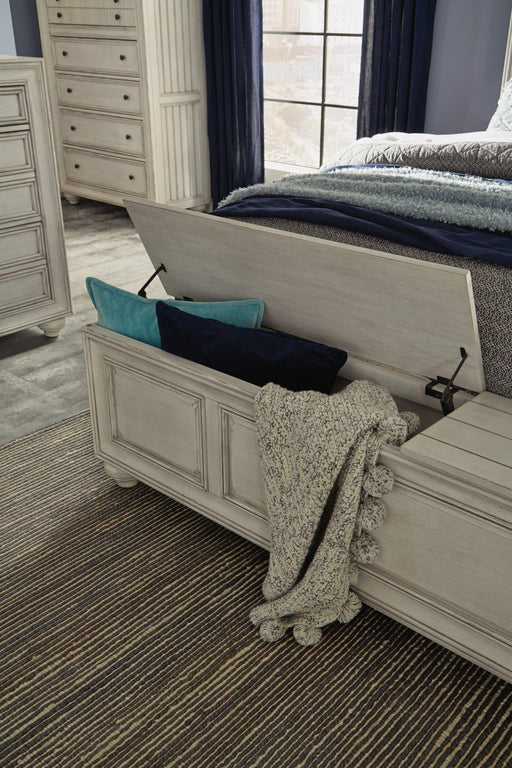 Flexsteel Wynwood Harmony King Upholstered Storage Bed in White Wood image