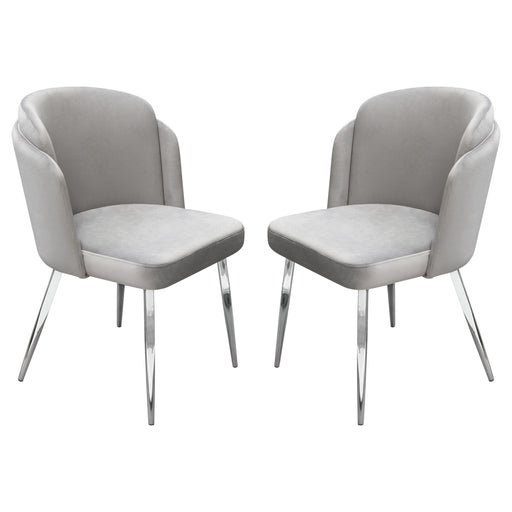 Grace Set of (2) Dining Chairs in Grey Velvet w/ Chrome Legs by Diamond Sofa image
