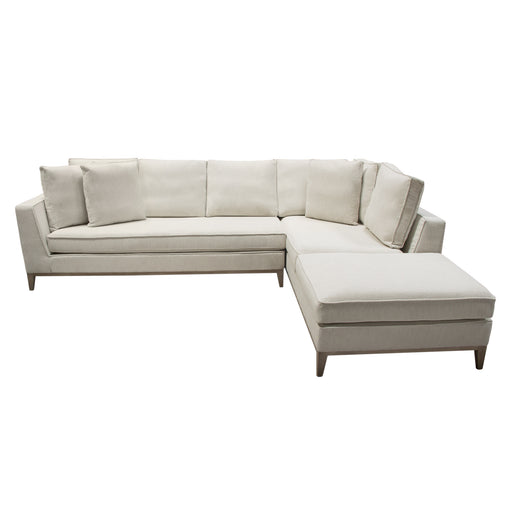 Haven RF 2PC Sectional in Cream Polyester Fabric w/ Loose Pillow Back & Wood Leg Accent by Diamond Sofa image