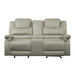 Homelegance Furniture Shola Double Reclining Loveseat in Gray image