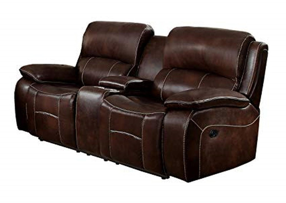 Homelegance Furniture Mahala Power Double Reclining Loveseat in Brown 8200BRW-2PW image