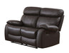 Homelegance Furniture Pendu Double Reclining Loveseat in Brown 8326BRW-2 image