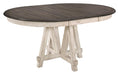 Homelegance Clover Round Dining Table in White and Gray 5656-66* image