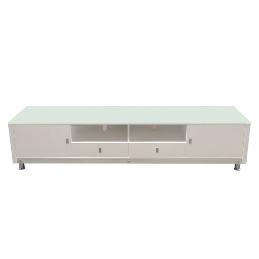 K99 83 Inch Low Profile Entertainment Cabinet in White Lacquer Finish w/ RGB Multi-Color Accent Light by Diamond Sofa image