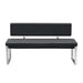 Knox Bench w/ Back & Stainless Steel Frame by Diamond Sofa - Black image