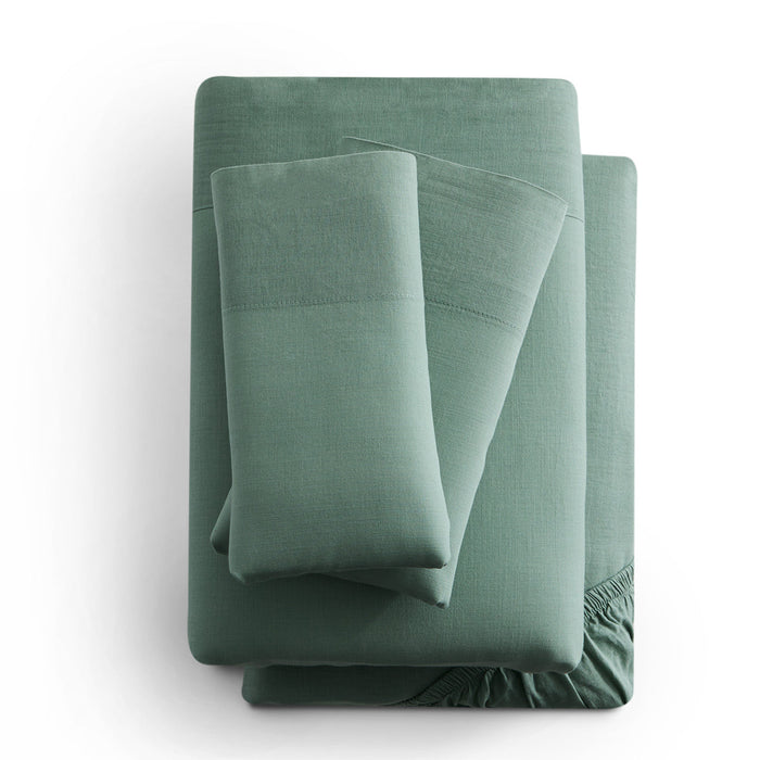 Malouf Linen-Weave Cotton Sheet Set - LasVegasFurnitureOnline.com