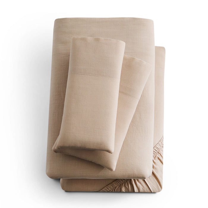Malouf Linen-Weave Cotton Sheet Set - LasVegasFurnitureOnline.com