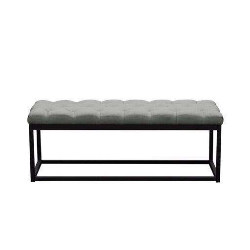 Mateo Black Powder Coat Metal Small Linen Tufted Bench by Diamond Sofa - Grey image