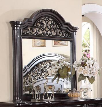McFerran Home Furnishing Allison Mirror in Dark Brown image