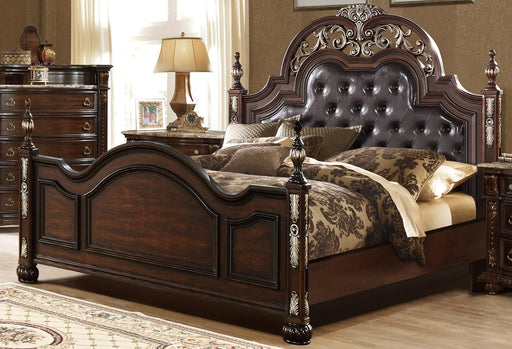 McFerran Home Furnishing B9504 California King Sleigh Bed in Brown Cherry image