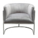 Pandora Accent Chair in Grey Velvet with Polished Silver Stainless Steel Frame by Diamond Sofa image