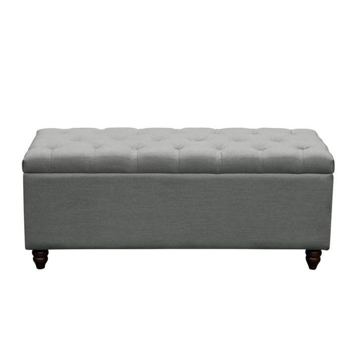 Park Ave Tufted Lift-Top Storage Trunk by Diamond Sofa - Grey Linen image