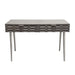 Petra Solid Mango Wood 2-Drawer Writing Desk in Smoke Grey Finish w/ Nickel Legs by Diamond Sofa image