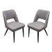 Set of (2) Reveal Dining Chairs in Grey Fabric w/ Black Powder Coat Metal Leg by Diamond Sofa image