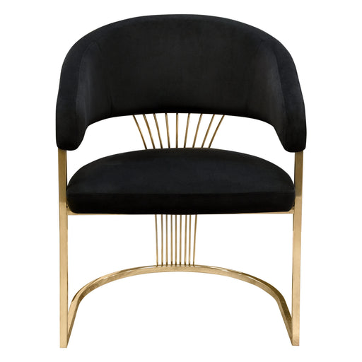 Solstice Dining Chair in Black Velvet w/ Polished Gold Metal Frame by Diamond Sofa image