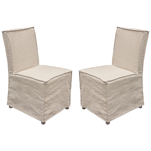 Sonoma 2-Pack Dining Chairs with Wood Legs and Sand Linen Removable Slipcover by Diamond Sofa image