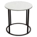 Surface Round End Table w/ Engineered Marble Top & Black Powder Coated Metal Base by Diamond Sofa image