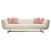 Venus Cream Fabric Sofa w/ Contrasting Pillows & Gold Finished Metal Base by Diamond Sofa image
