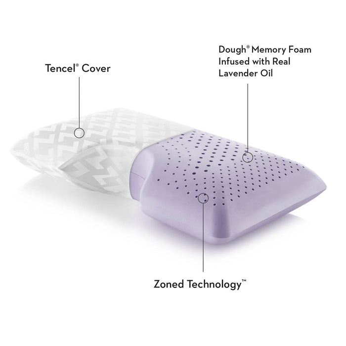 Malouf Shoulder Zoned Dough® Lavender Pillow - LasVegasFurnitureOnline.com